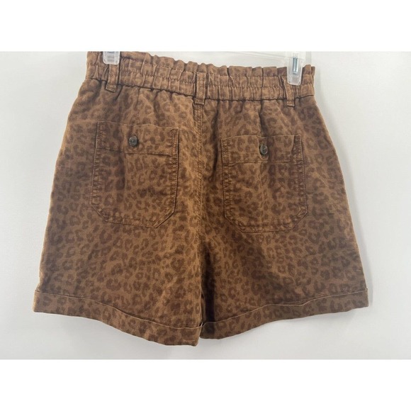 GAP Women’s Button Fly Leopard Print High Rise Linen Blend Shorts Size 0 NWT​​ - Picture 5 of 12
